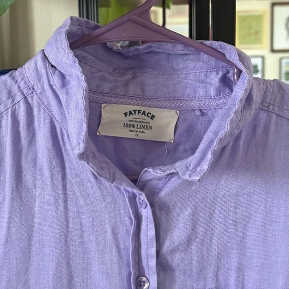 Fat Face Lavender Linen Shirt - Picture 5 of 8